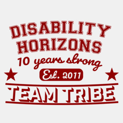 TEAM TRIBE Disability Horizons 10th anniversary organic t-shirt Design