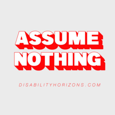 Assume Nothing red text Design